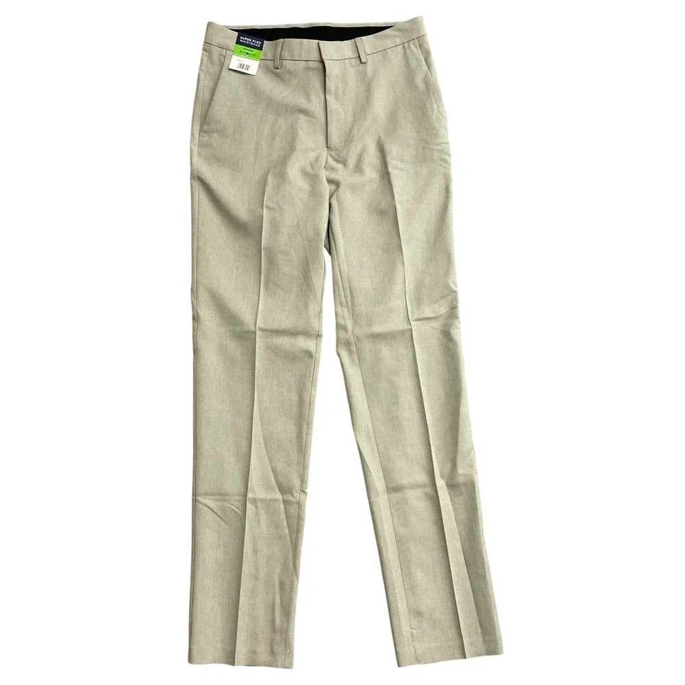 NEW Kenneth Cole Reaction Men's 32x34 Tan Slim Fit Performance Dress Pants